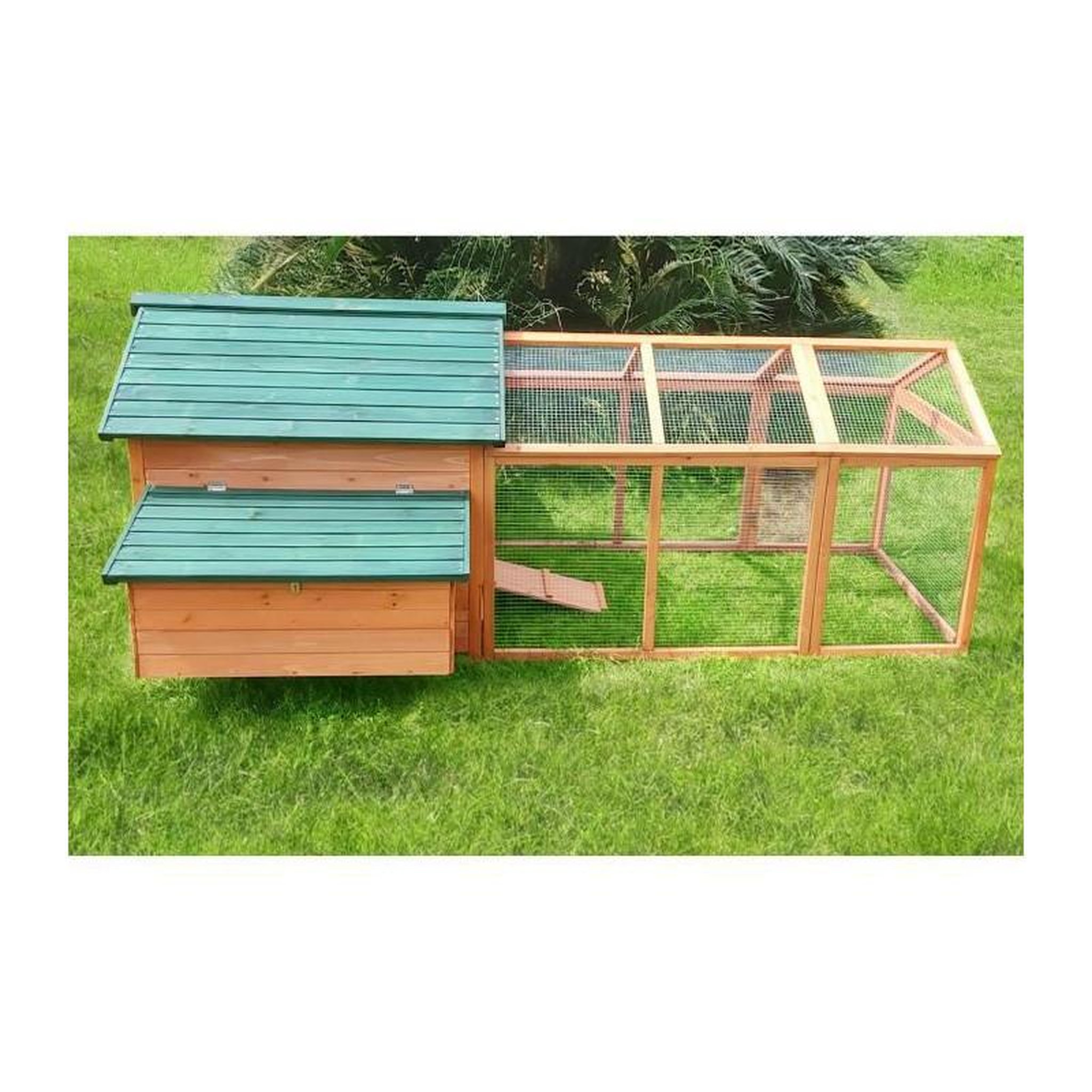Voir la diapositive 1 : NOBEX Poulailler - clapier avec enclos 6 a 8 poules CORNELIA - 150*233*96cm