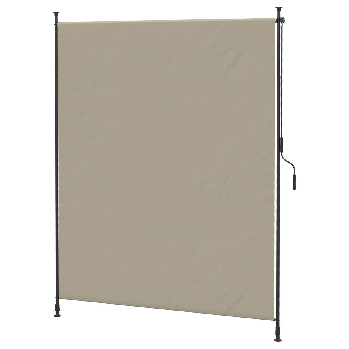 OUTSUNNY Store vertical réglable avec manivelle - brise-vue - installation sans perçage - alu métal grège