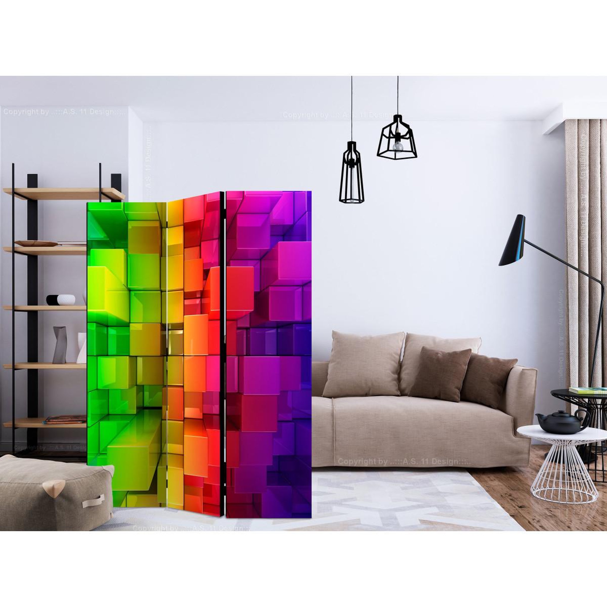 Voir la diapositive 2 : Paris Prix Paravent 3 volets  colour jigsaw  135x172cm