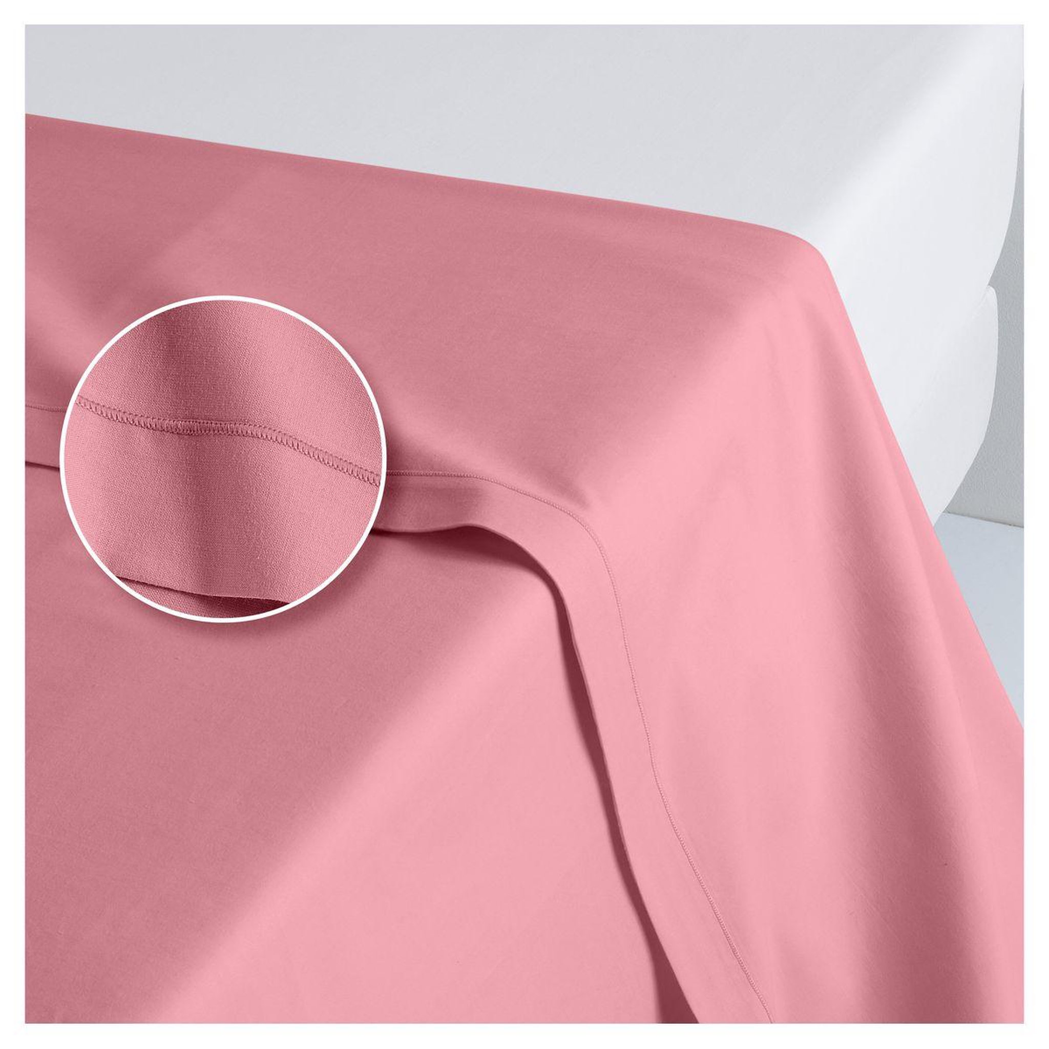 Voir la diapositive 1 : ACTUEL Drap plat uni en coton 57 fils - collection permanente