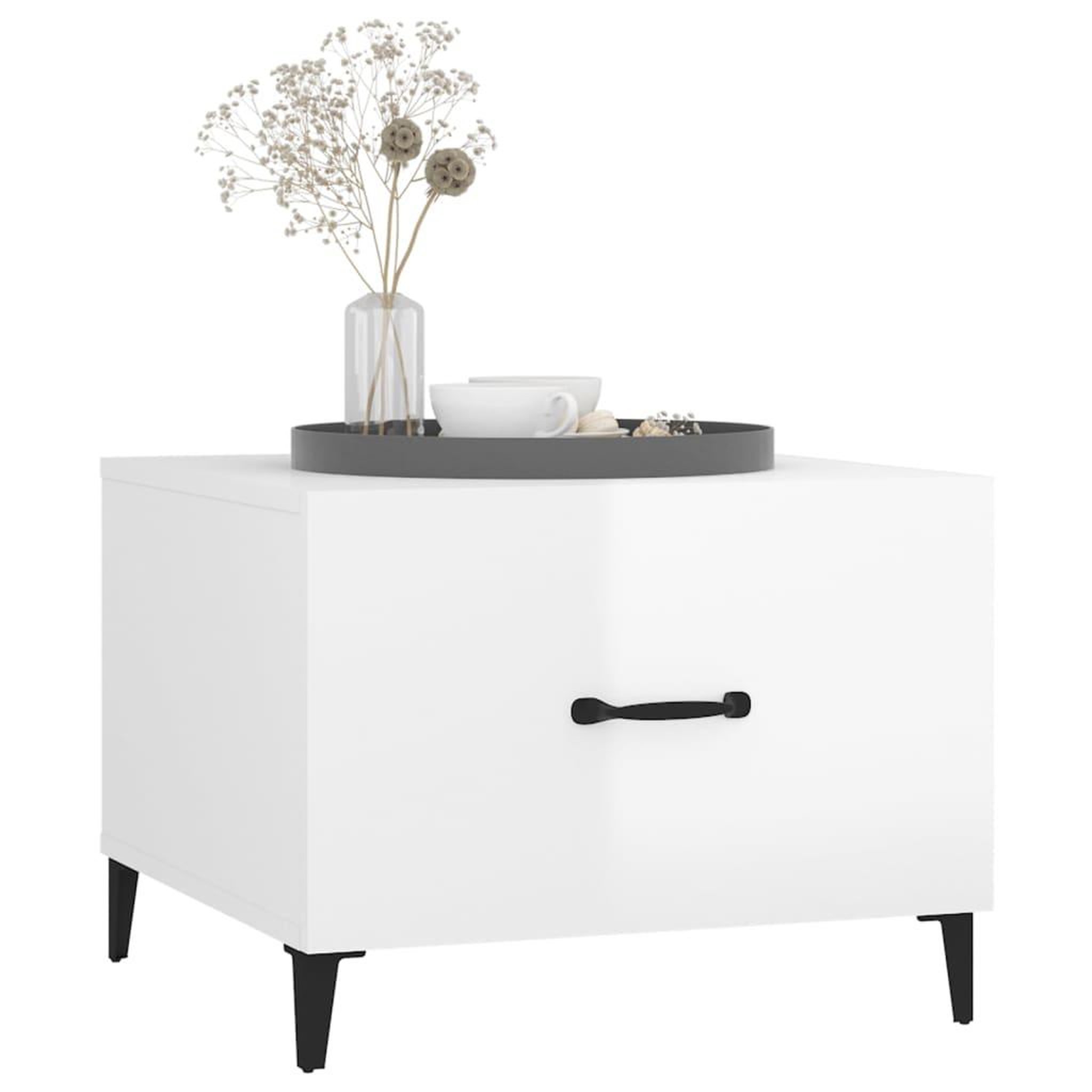 Voir la diapositive 4 : VIDAXL Tables basses avec pieds metal 2 pcs Blanc brillant 50x50x40 cm