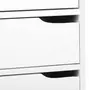IDIMEX Bureau HUGO avec rangement 5 tiroirs style scandinave en pin massif lasuré blanc