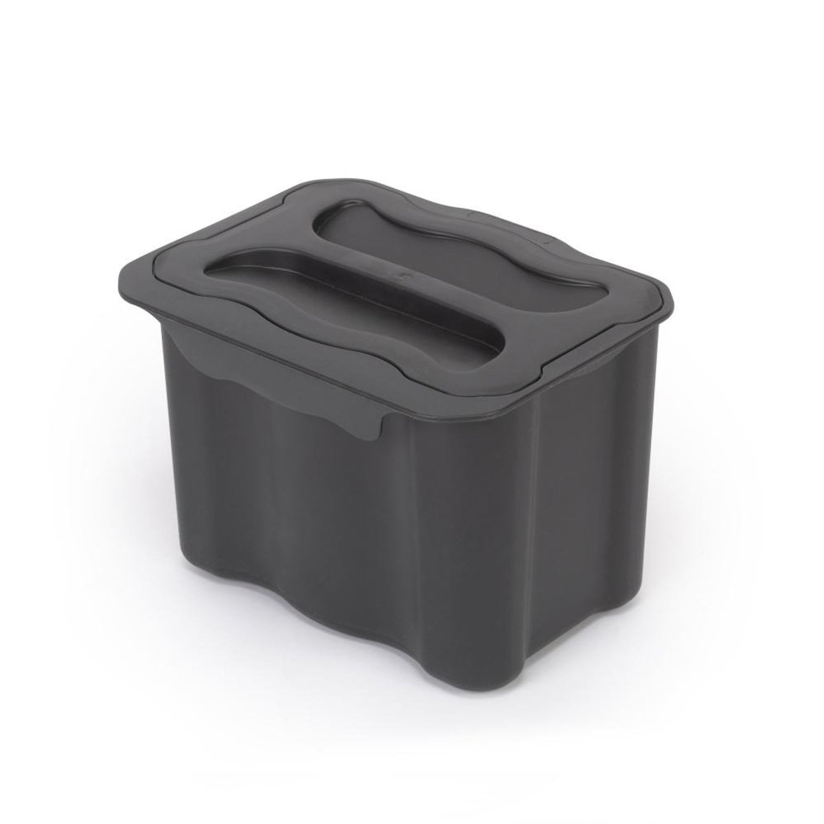 EMUCA SRL poubelle de recyclage pour suspendre la porte et collecter les déchets Recyclage -  1 x bac de 5 litres -  avec couvercle -  Plastique gris anthracite