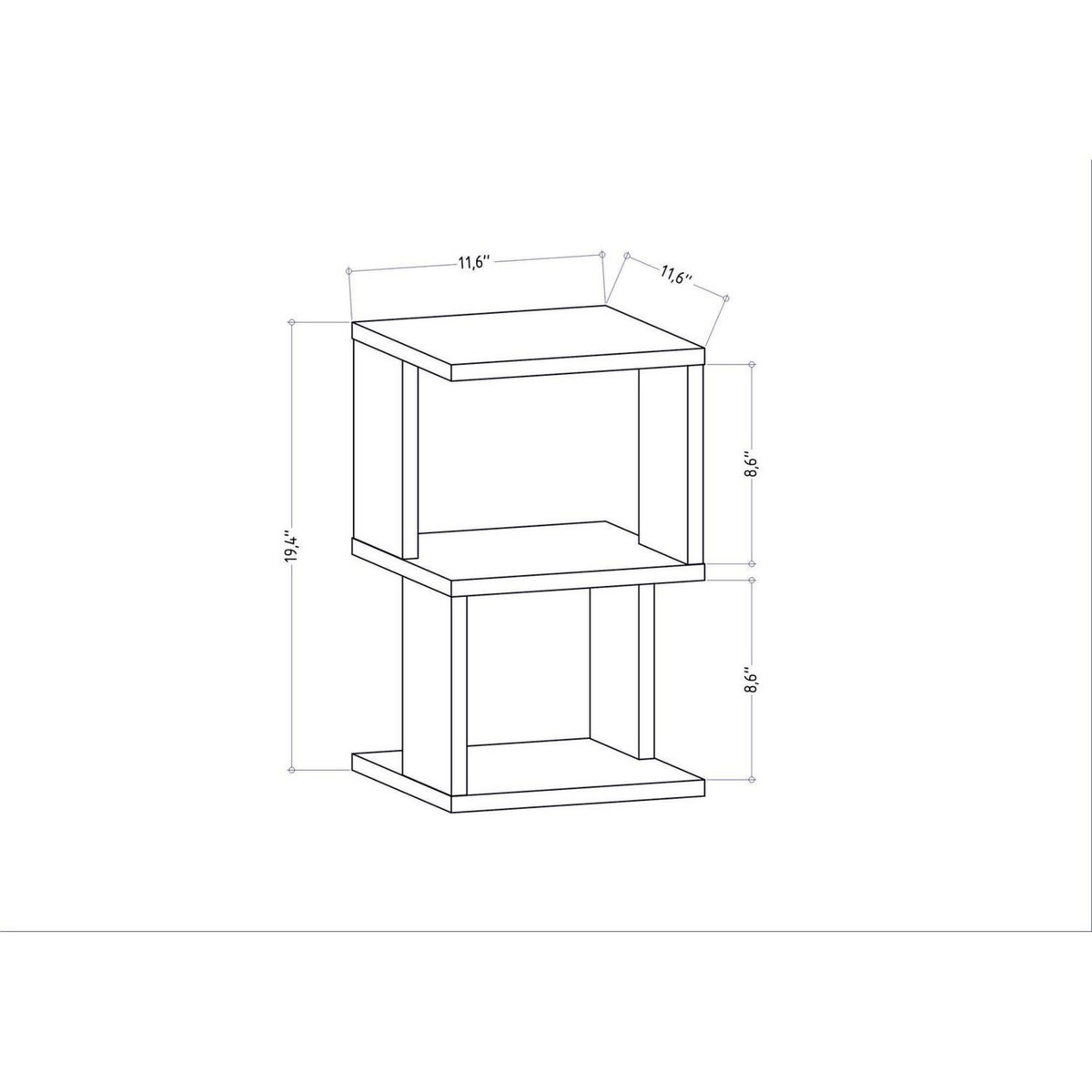 TOILINUX Bout de canapé en bois NOLAN - Blanc
