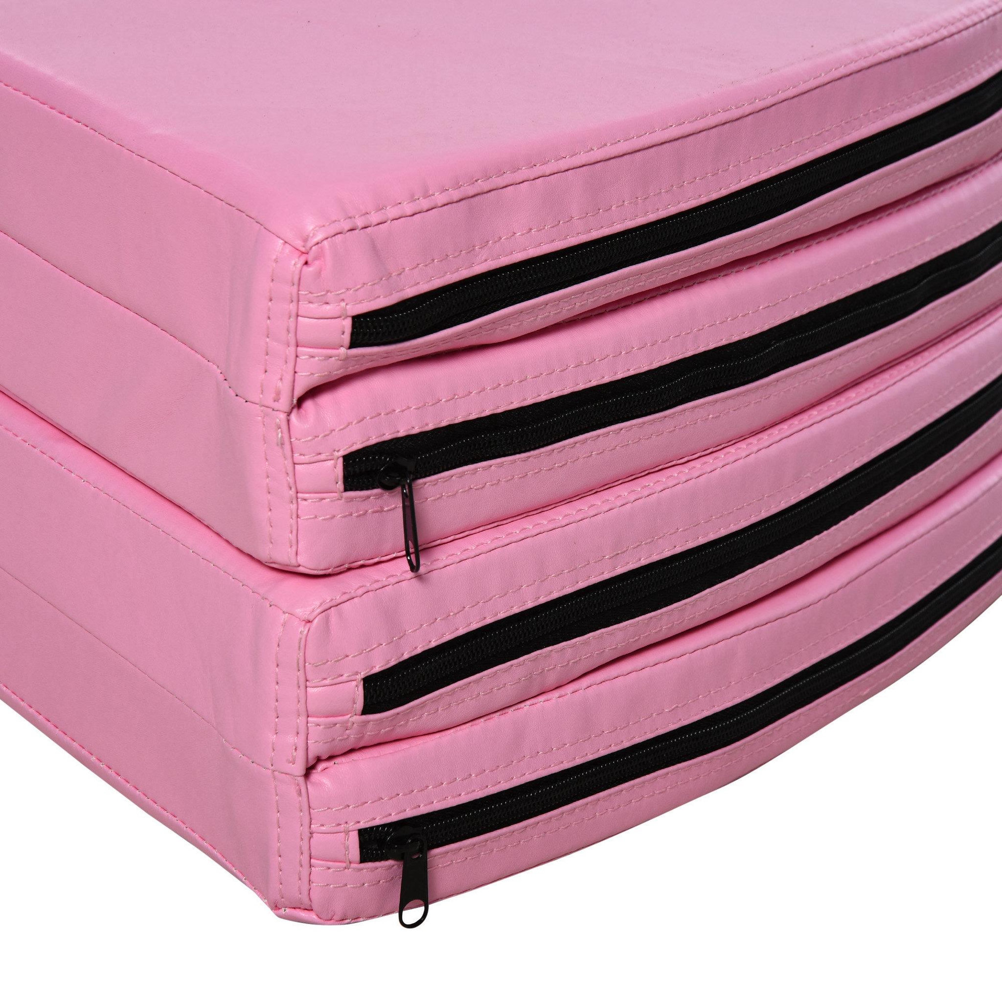 Voir la diapositive 5 : HOMCOM Tapis de pole dance pliable - pole dance mat - tapis de protection ø 150 cm épaisseur 5 cm - revêtement pvc rose