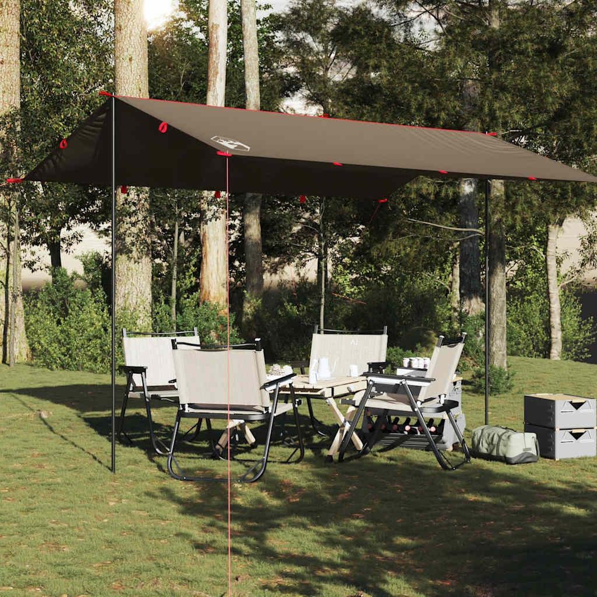 Voir la diapositive 3 : VIDAXL Bache de camping marron 406x306 cm impermeable