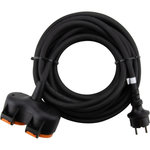 ZENITECH Multiprise bi-tete à clapet 10m H07RN-F IP44 3G1.5