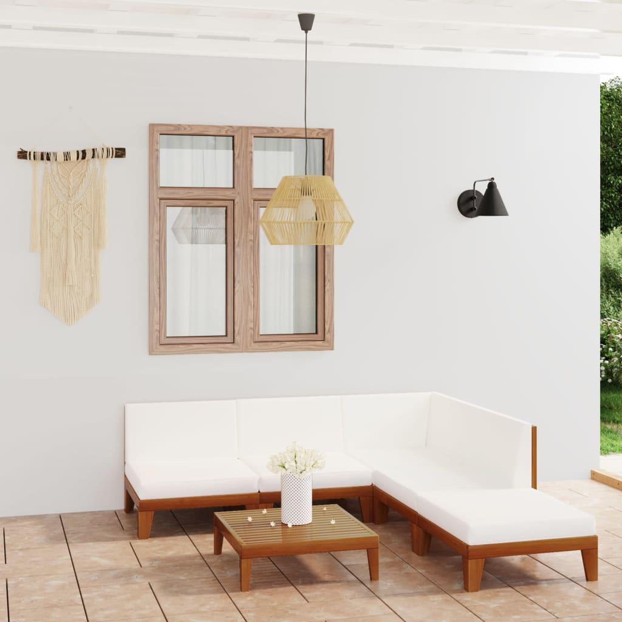 Voir la diapositive 1 : VIDAXL Salon de jardin 6 pcs avec coussins Bois d'acacia solide