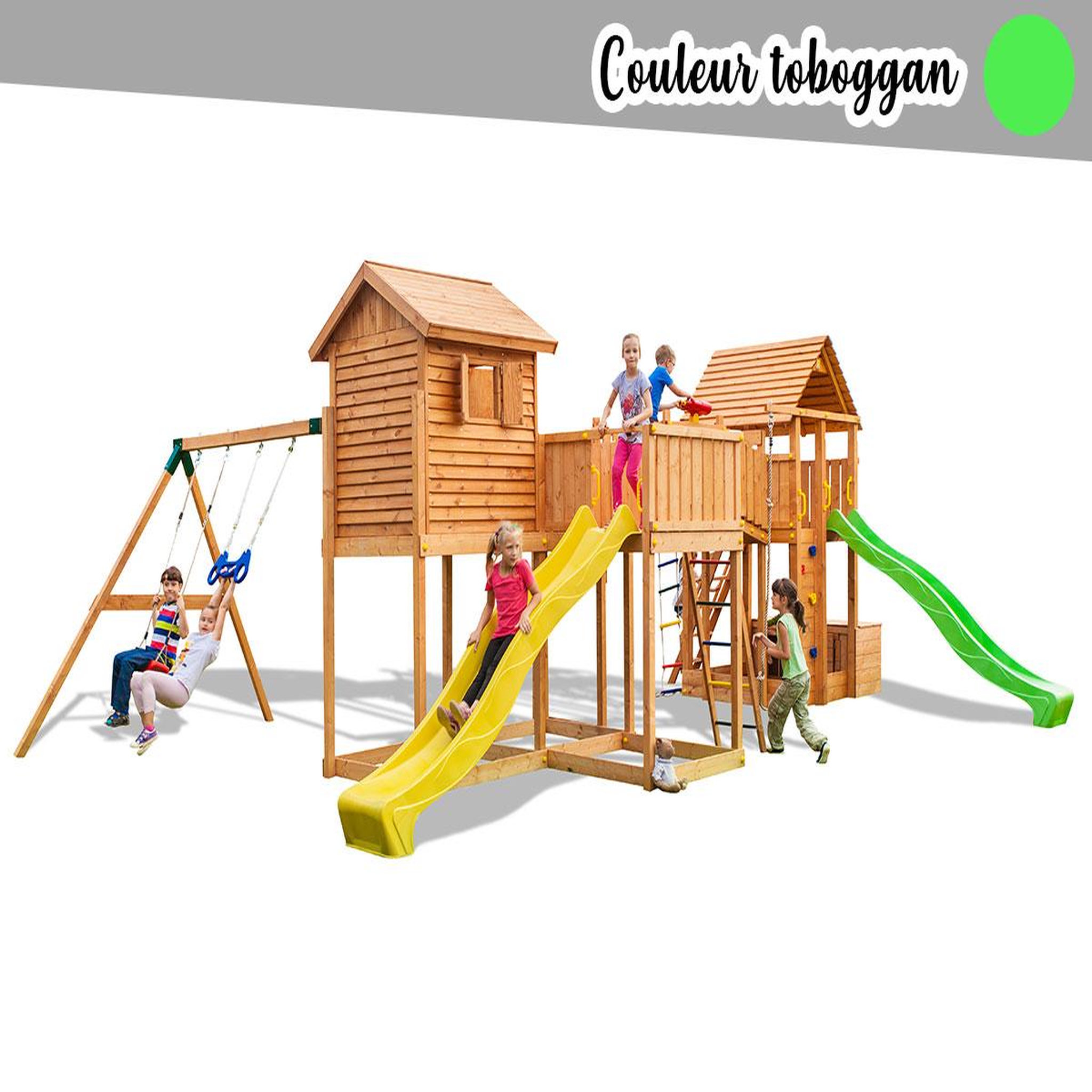 Fungoo Aire de jeux maxi play box - toboggan vert - fungoo