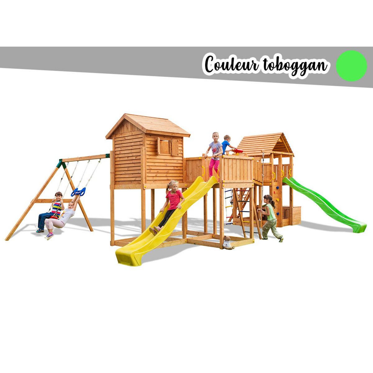 Fungoo Aire de jeux Maxi Play Box - Toboggan Vert - Fungoo