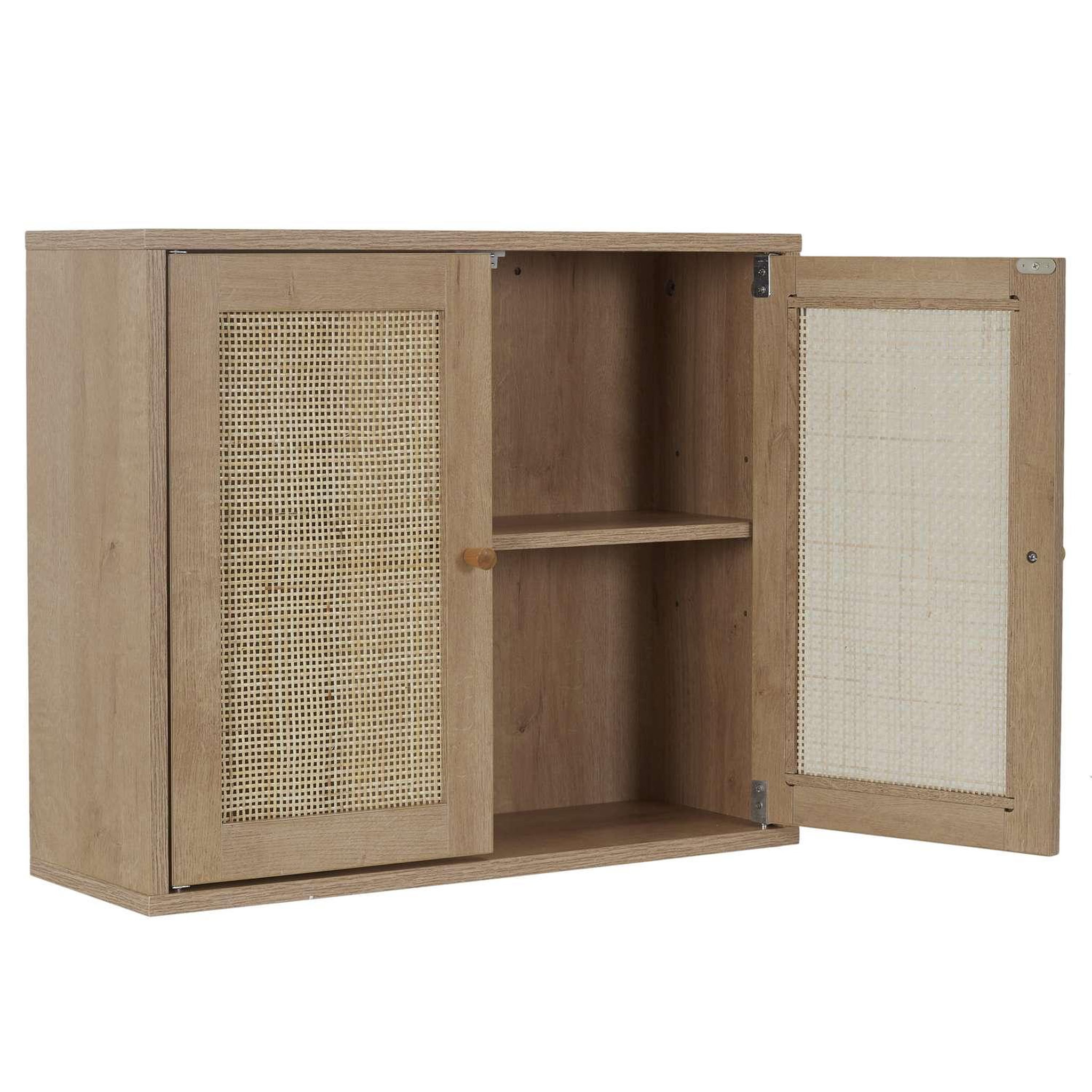 Voir la diapositive 5 : The Home Deco Factory Armoire murale 2 portes en cannage bali - marron