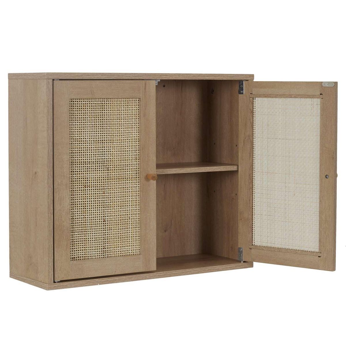 The Home Deco Factory Armoire murale 2 portes Bali en cannage - Marron