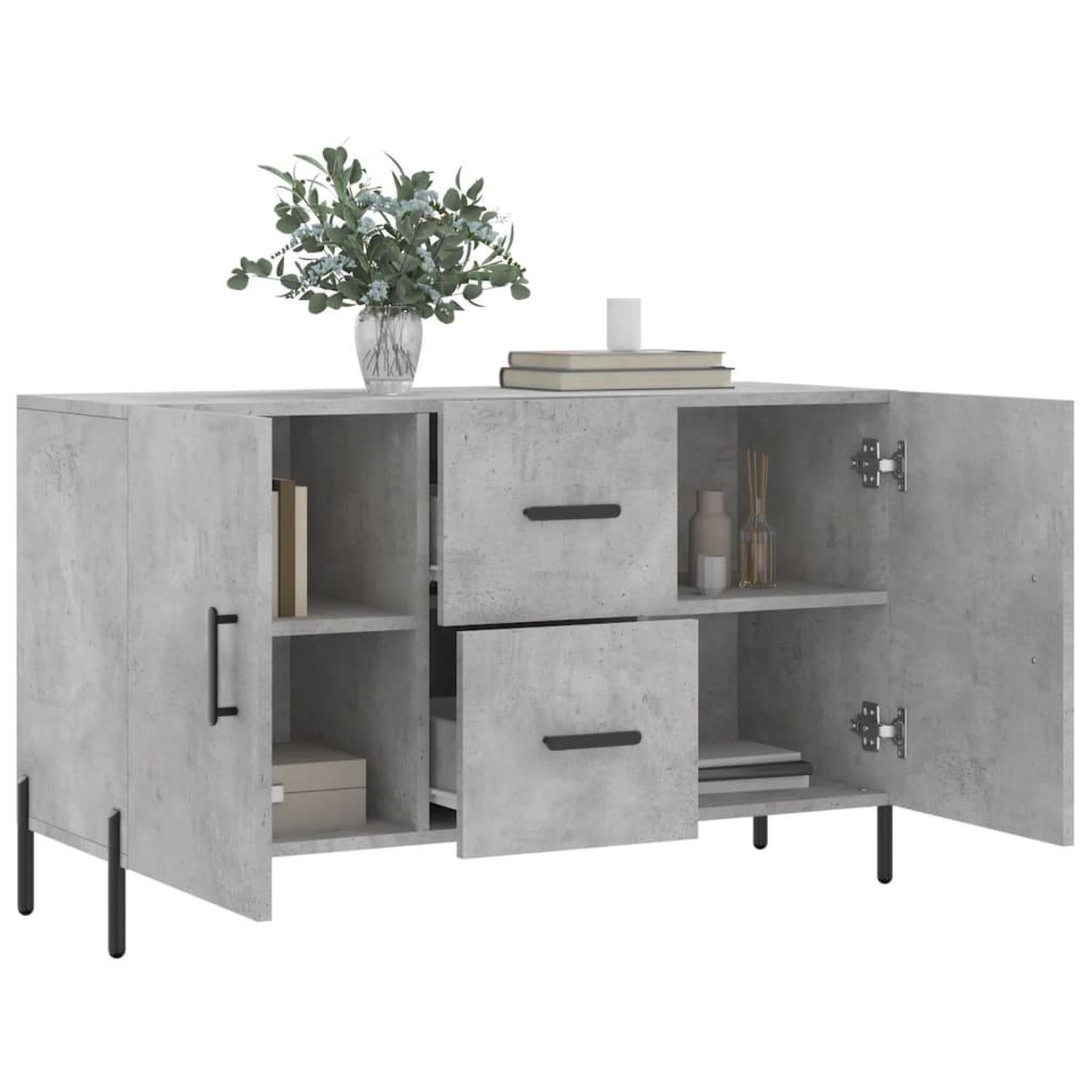 Voir la diapositive 4 : VIDAXL Buffet gris beton 100x36x60 cm bois d'ingenierie
