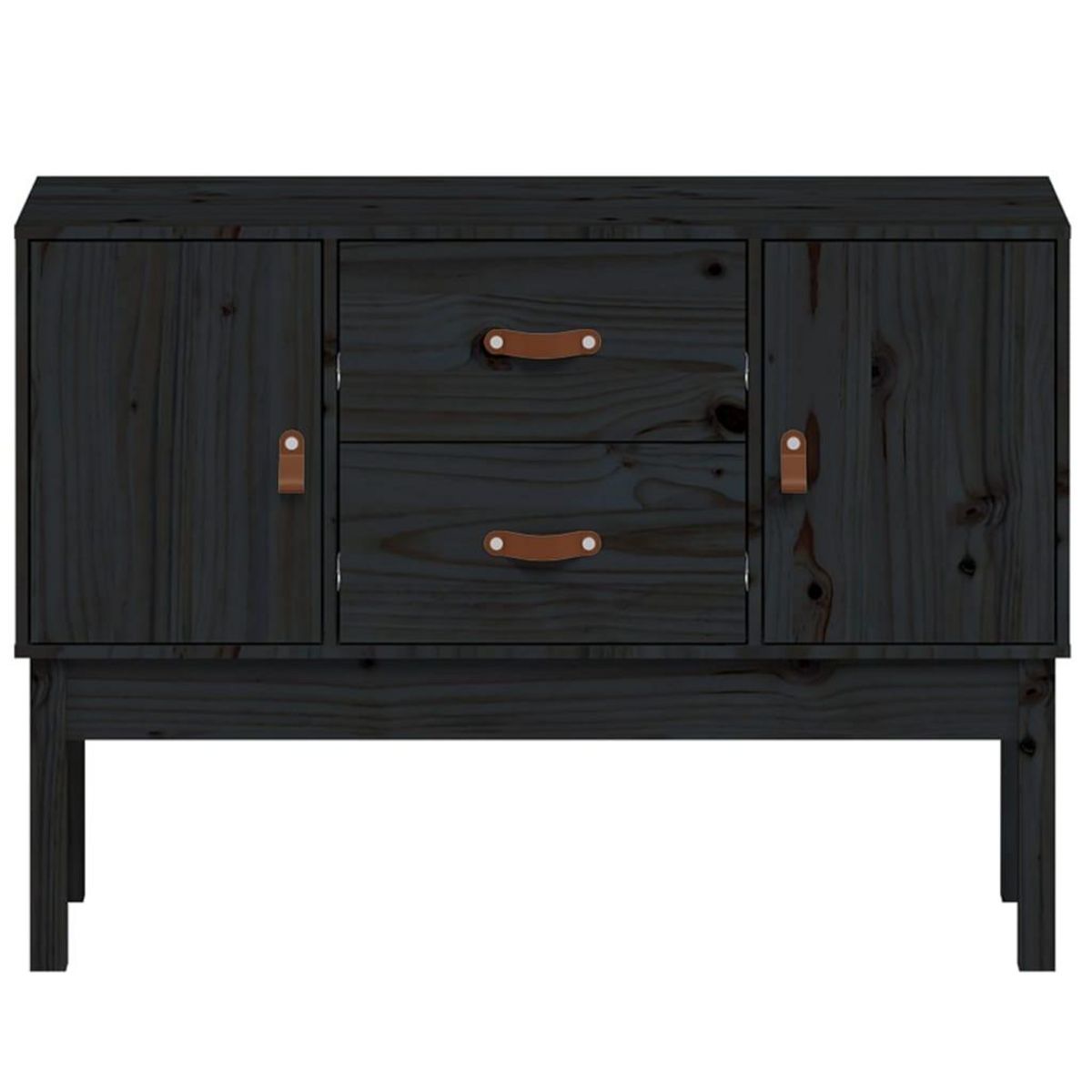 VIDAXL Buffet Noir 110x40x78 cm Bois massif de pin