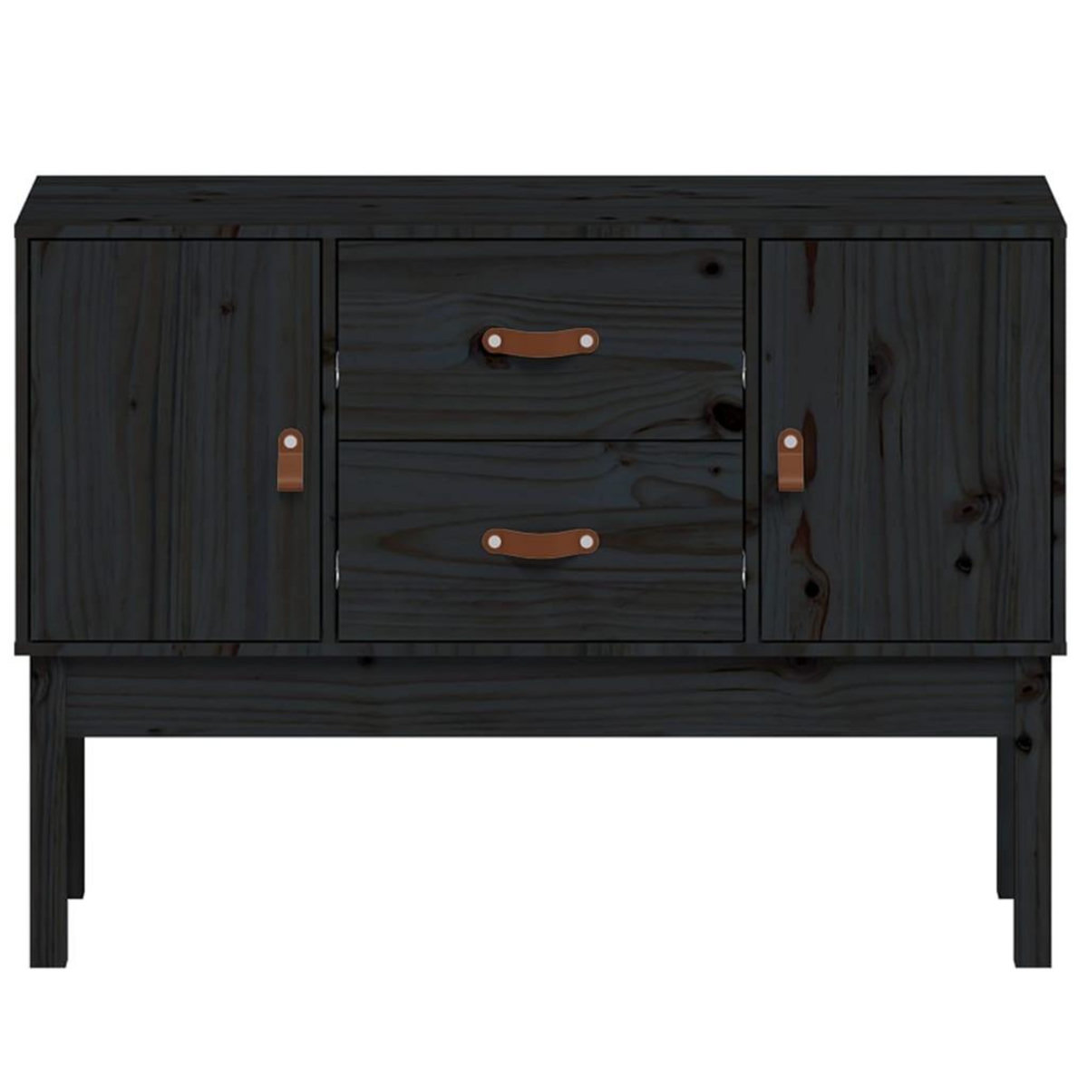 VIDAXL Buffet Noir 110x40x78 cm Bois massif de pin