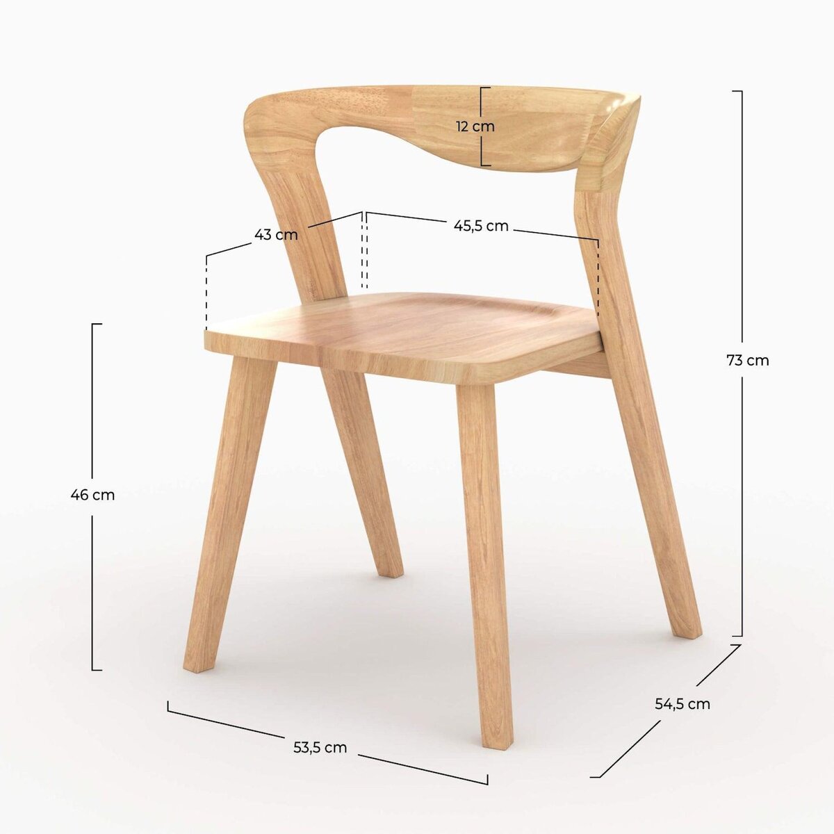 Rendez vous déco Chaise en bois d'hévéa foncé - Vega