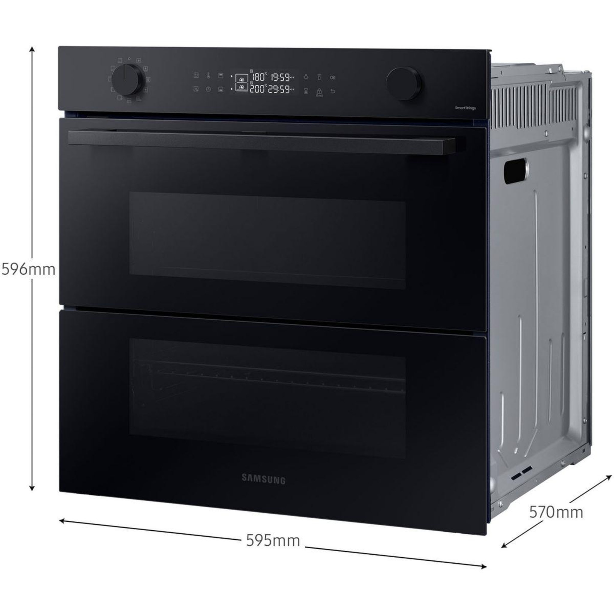 Voir la diapositive 3 : Samsung Four encastrable nv7b45502ak - pyrolyse - chaleur tournante pulsée - double cavité - porte froide