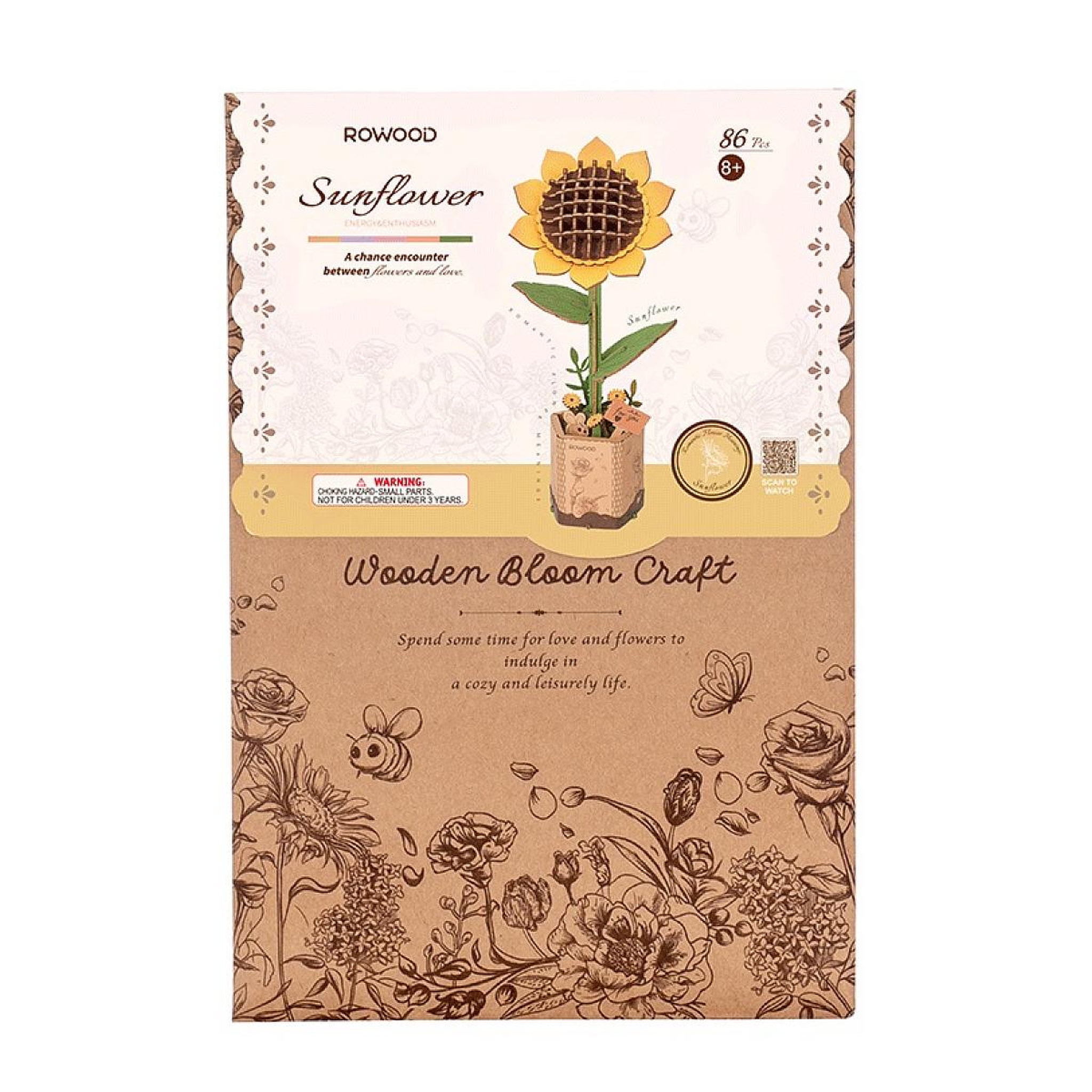 Voir la diapositive 2 : ROBOTIME Wooden Bloom Craft: Le tournesol