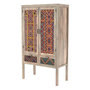 Voir la diapositive 3 : Rendez vous déco Armoire 2 portes 2 tiroirs en manguier et cannage coloré-Massaï