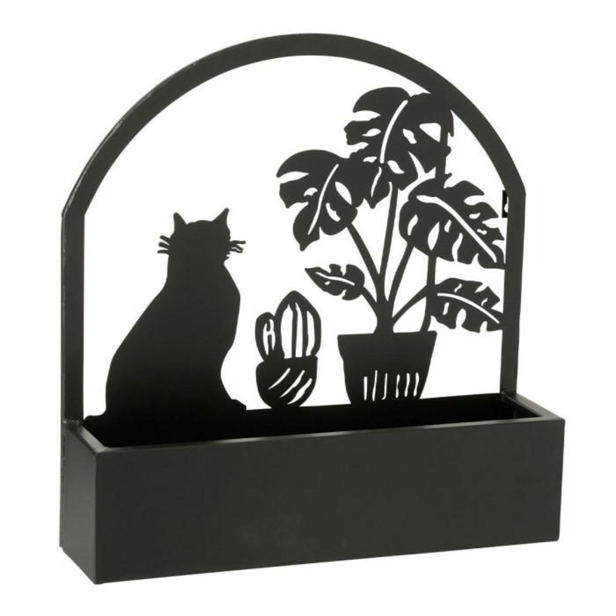Paris Prix Jardinière Murale en Métal  Chat  50cm Noir