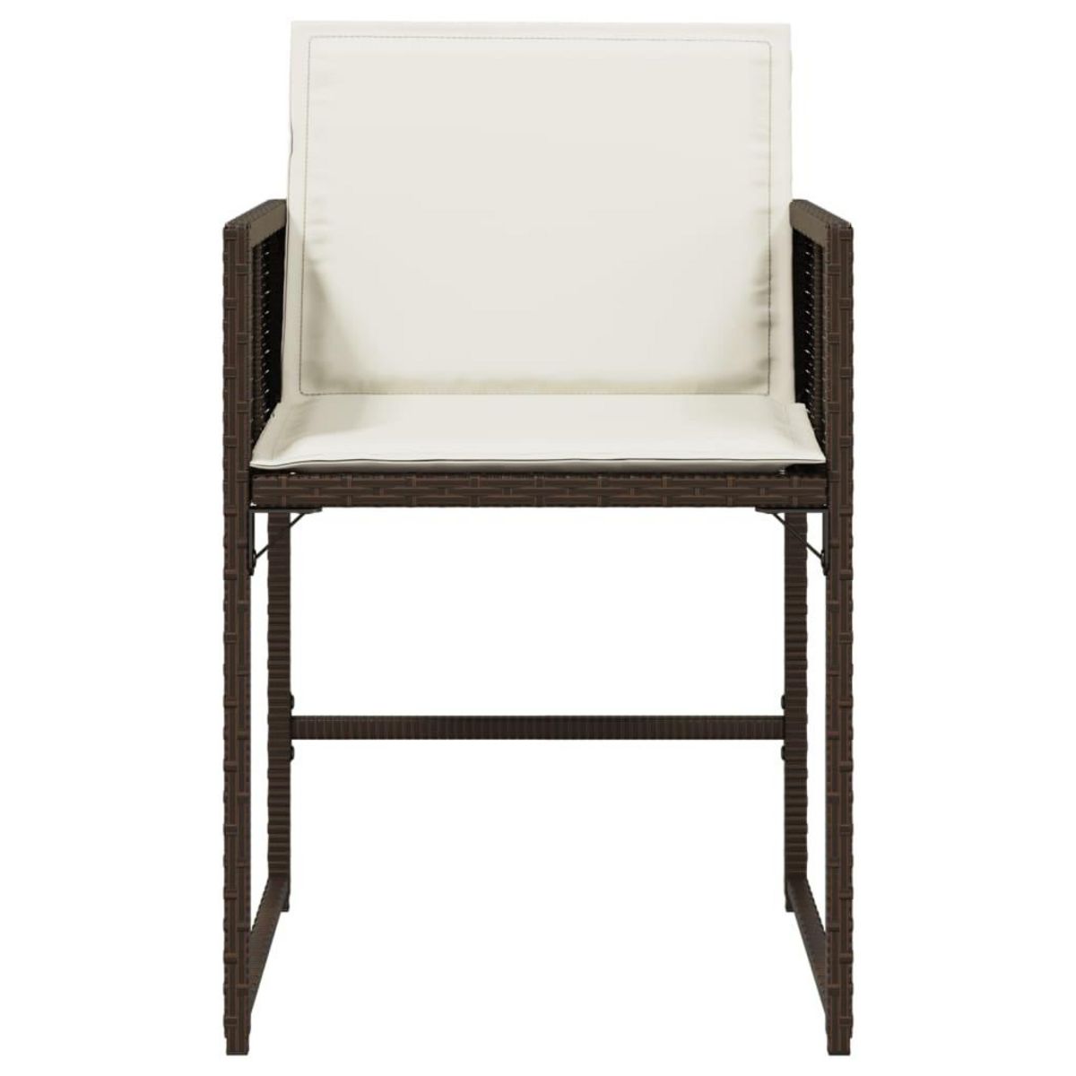 VIDAXL Chaises de jardin avec coussins lot de 4 marron resine tressee