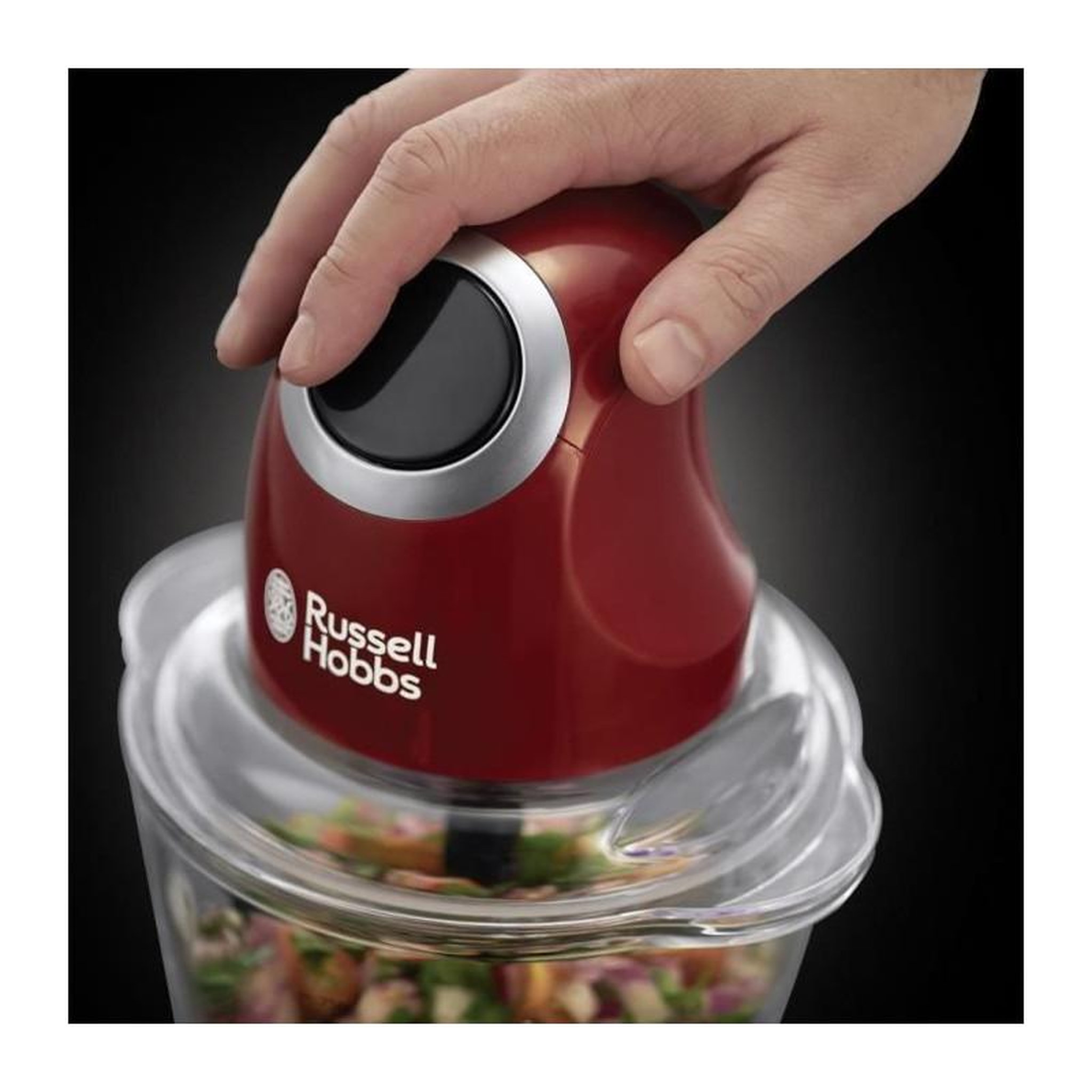 Voir la diapositive 2 : Russell Hobbs Mini-hachoir 500ml 200w rouge - 24660-56