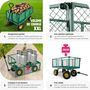 Voir la diapositive 3 : tectake Chariot de jardin et de transport avec des parois latérales rabattables vert