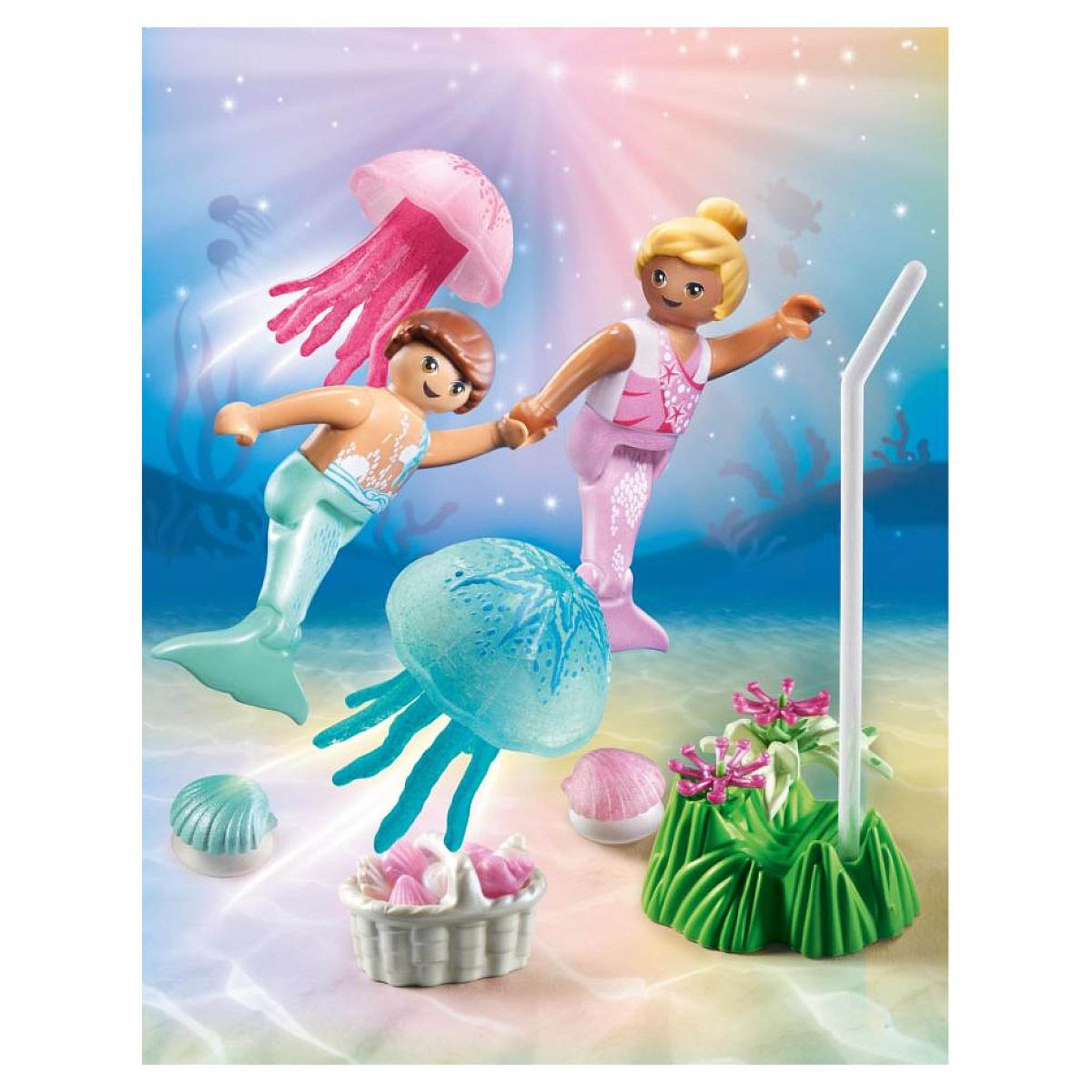 Voir la diapositive 2 : PLAYMOBIL 71504 - Enfants sirènes méduses et coquillages