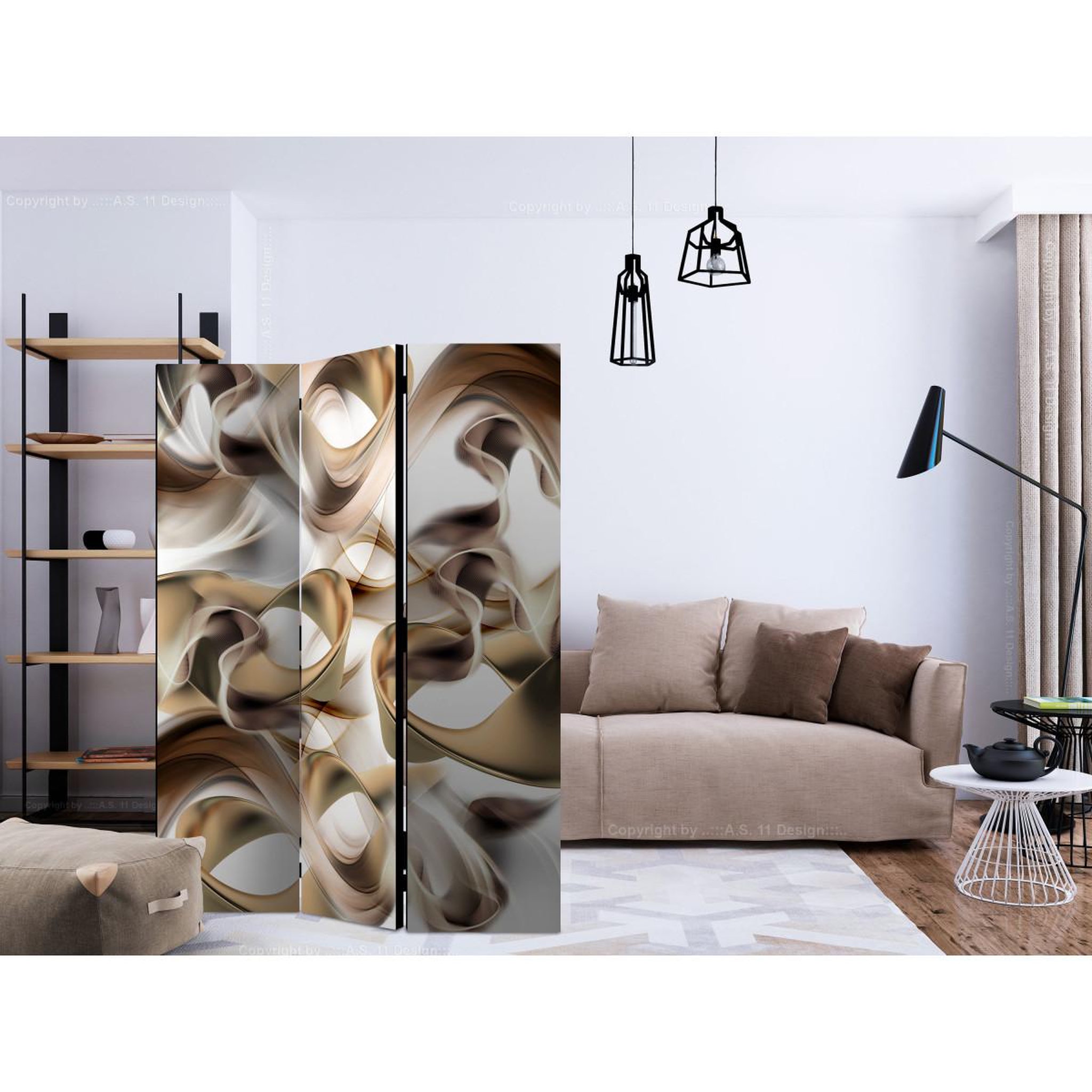 Voir la diapositive 2 : Paris Prix Paravent 3 volets  twisted world  135x172cm