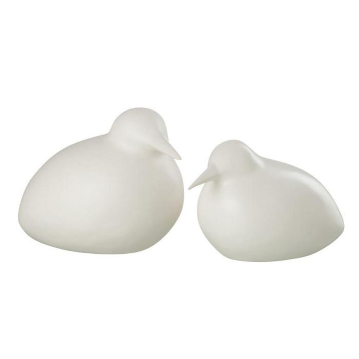 Paris Prix Lot de 2 Statuettes Déco  Oiseaux  22cm Blanc