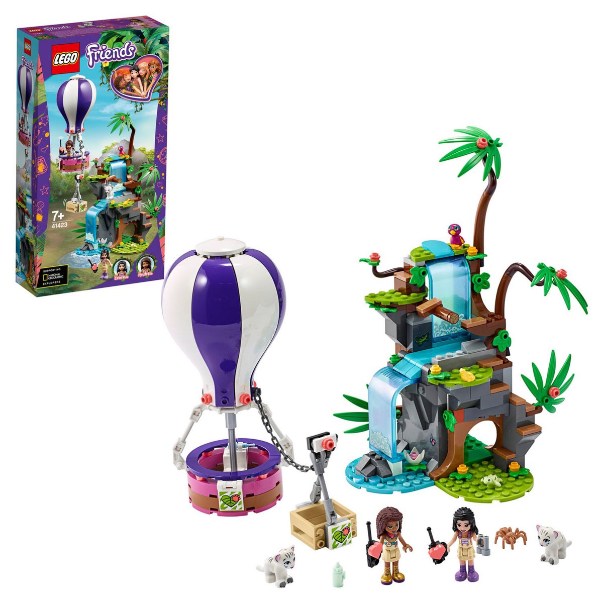 LEGO Friends 41423 - Le sauvetage des tigres en montgolfière