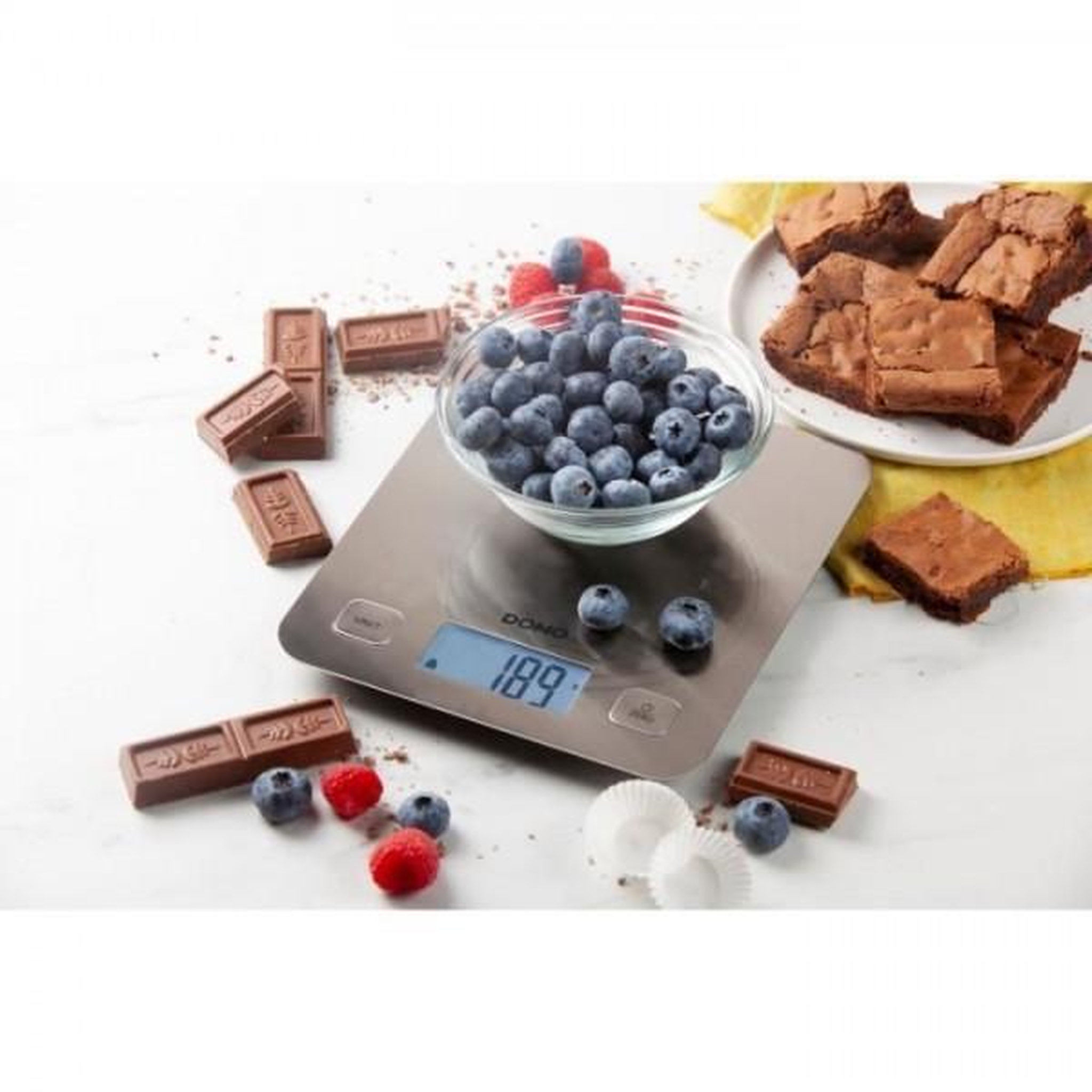 Voir la diapositive 4 : Domo Balance de Cuisine Electronique de Precision DOMO DO9239W -  éléctronique - Tare - Arret auto - Jusqu'a 1 gramme pres - Plateau de pesage inox