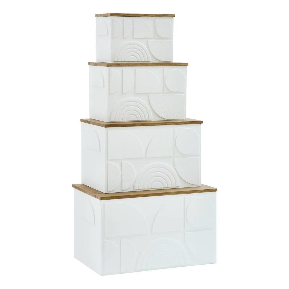 ATMOSPHERA Lot de 4 Malles Design  Catalina  54cm Blanc