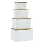 ATMOSPHERA Lot de 4 Malles Design  Catalina  54cm Blanc