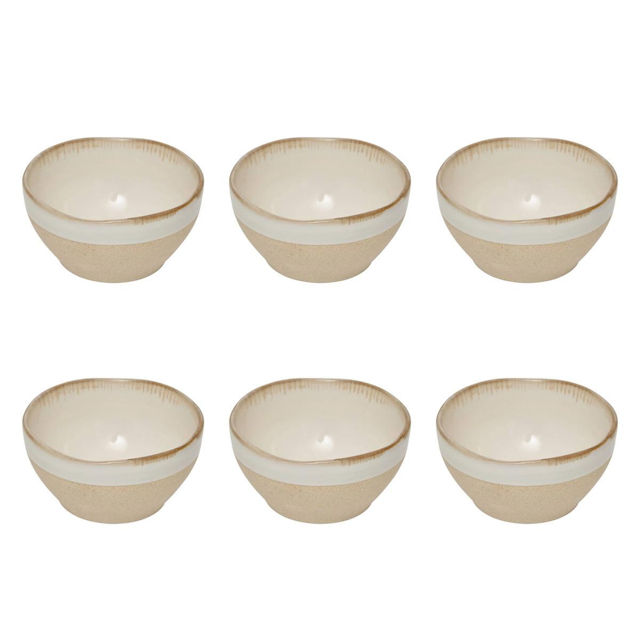 SECRET DE GOURMET Lot de 6 coupelles en faïence  kate  30cl blanc