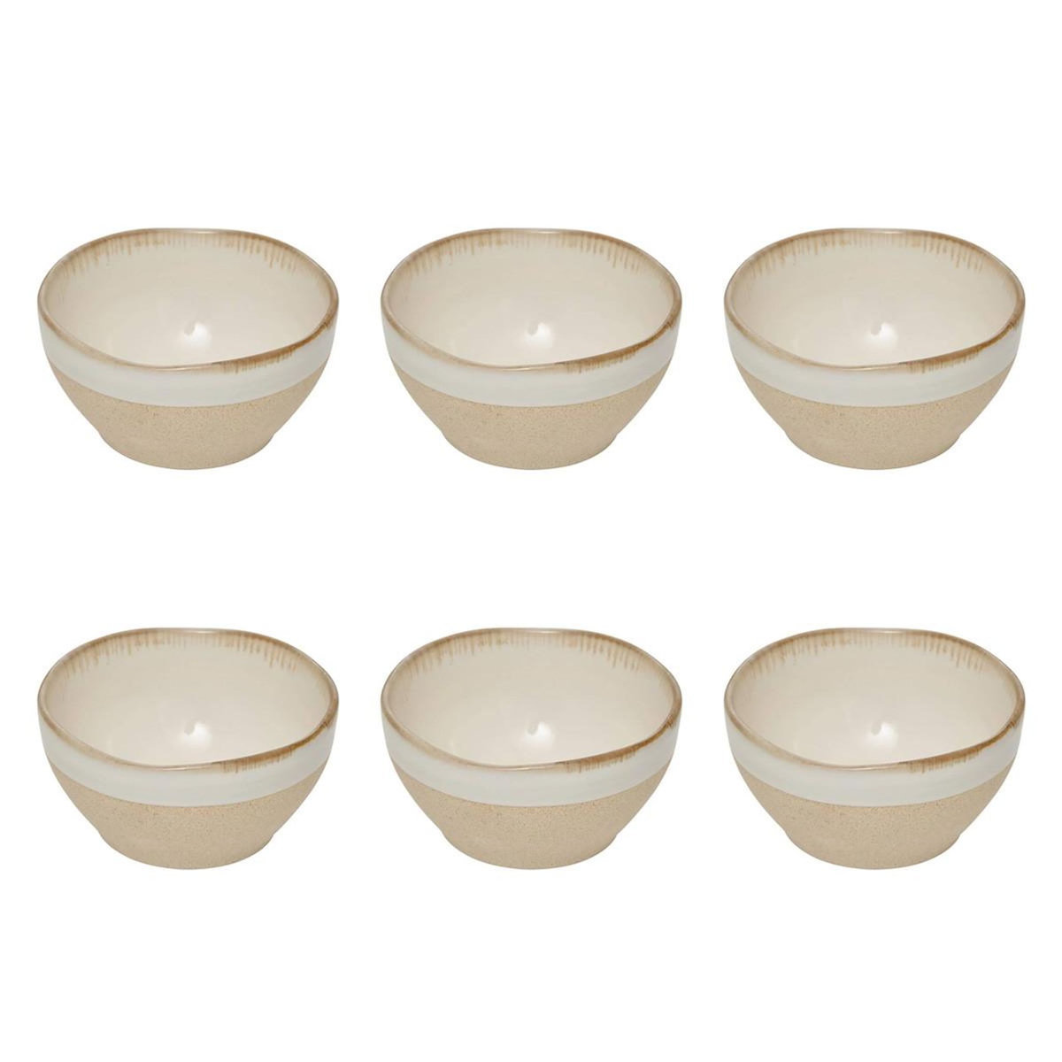 SECRET DE GOURMET Lot de 6 Coupelles en Faïence  Kate  30cl Blanc