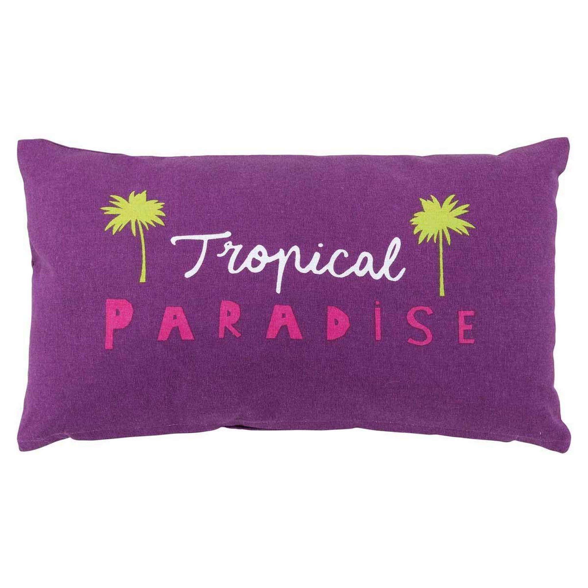 Douceur d'Intérieur Coussin déco  tropical paradise  30x50cm prune
