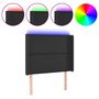 Voir la diapositive 2 : VIDAXL Tete de lit a LED Noir 93x16x118/128 cm Similicuir