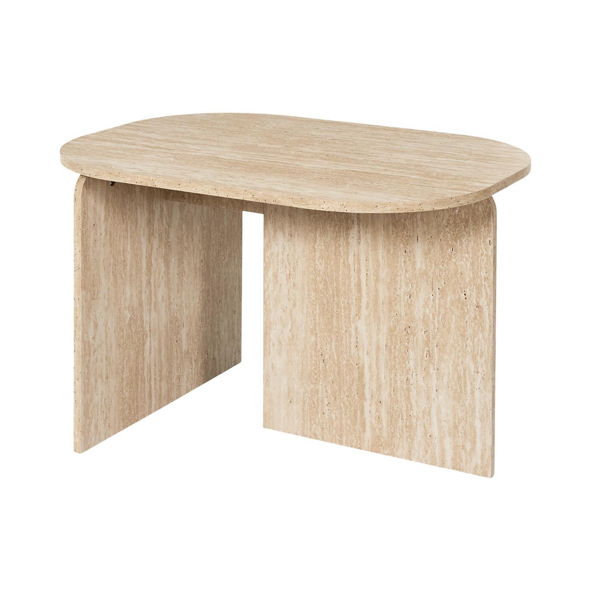 The Home Deco Factory Table basse ovale effet travertin pietra - beige