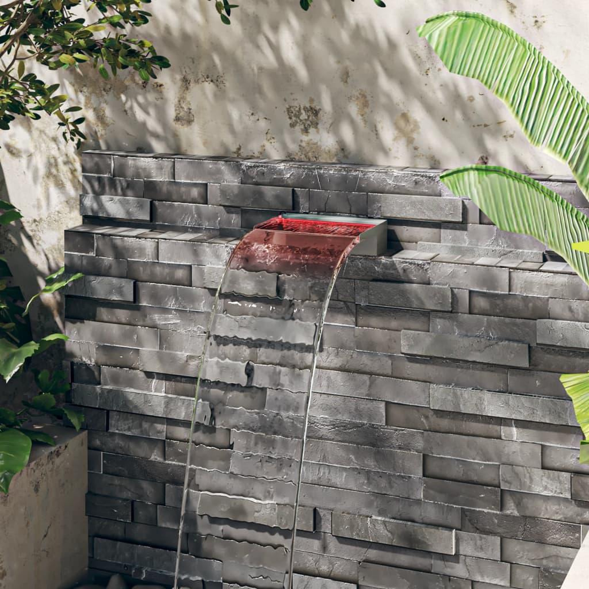 Voir la diapositive 4 : VIDAXL Deversoir pour cascade avec LED RVB Inox 30 cm