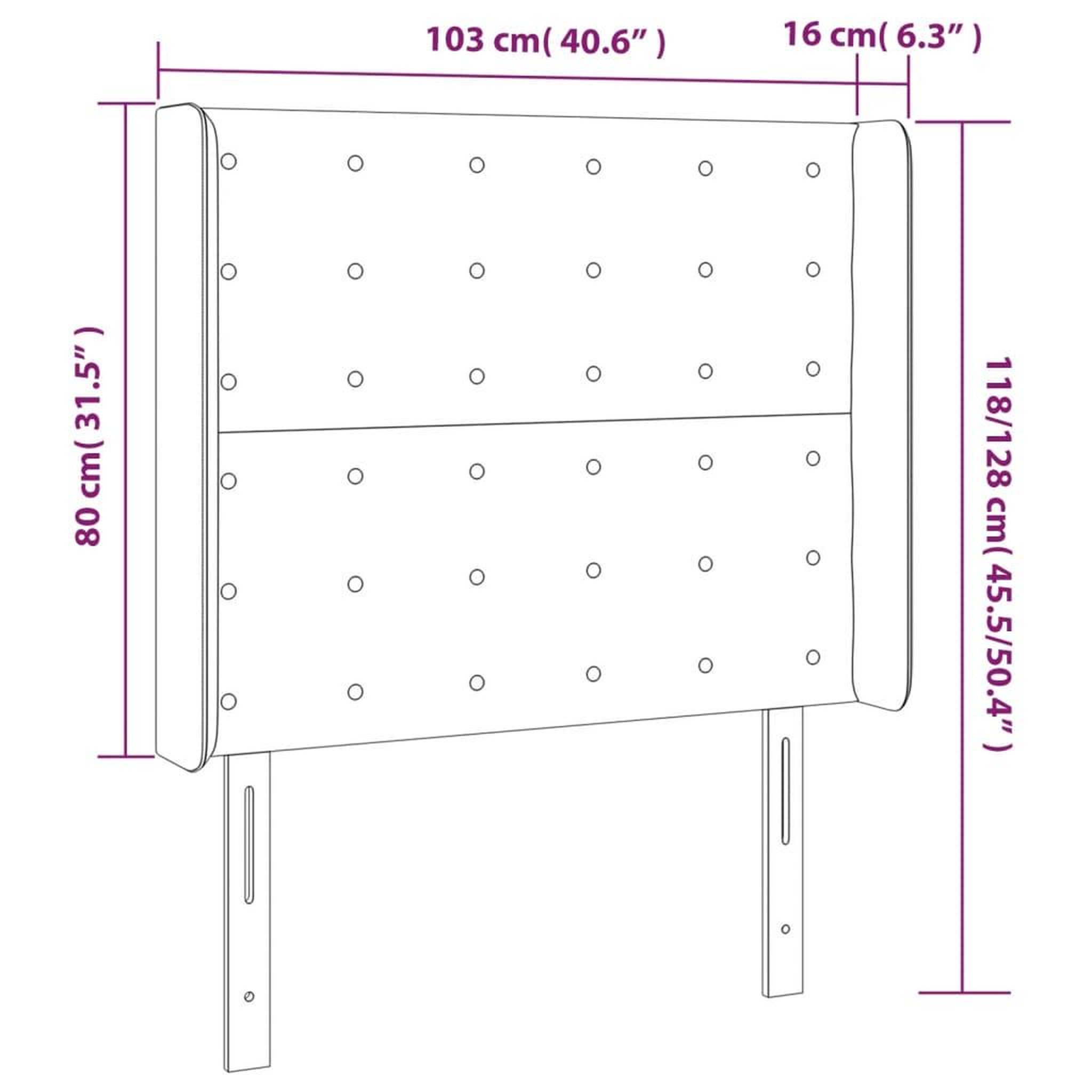 Voir la diapositive 6 : VIDAXL Tete de lit a LED Marron fonce 103x16x118/128 cm Tissu