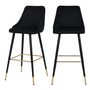 Voir la diapositive 1 : Rendez vous déco Lot de 2 chaises de bar 77.5 cm en velours noir - Aristote