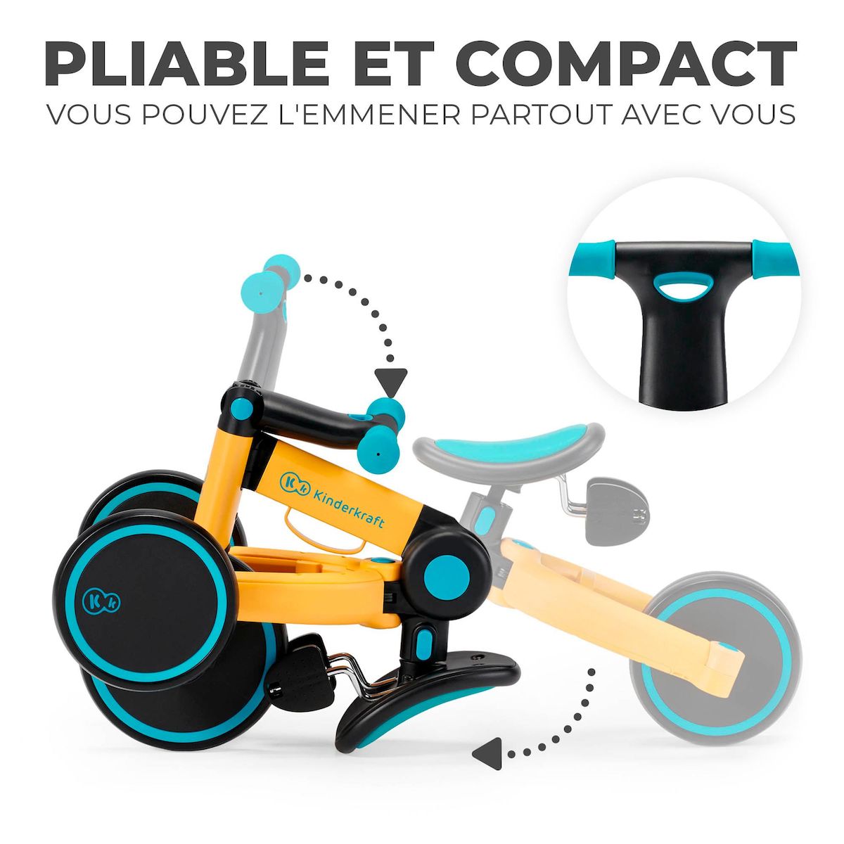 KINDERKRAFT Vélo d'équilibre léger pour enfants - selle et roues réglables