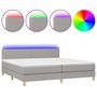 Voir la diapositive 2 : VIDAXL Sommier a lattes de lit matelas LED Gris clair 200x200 cm Tissu