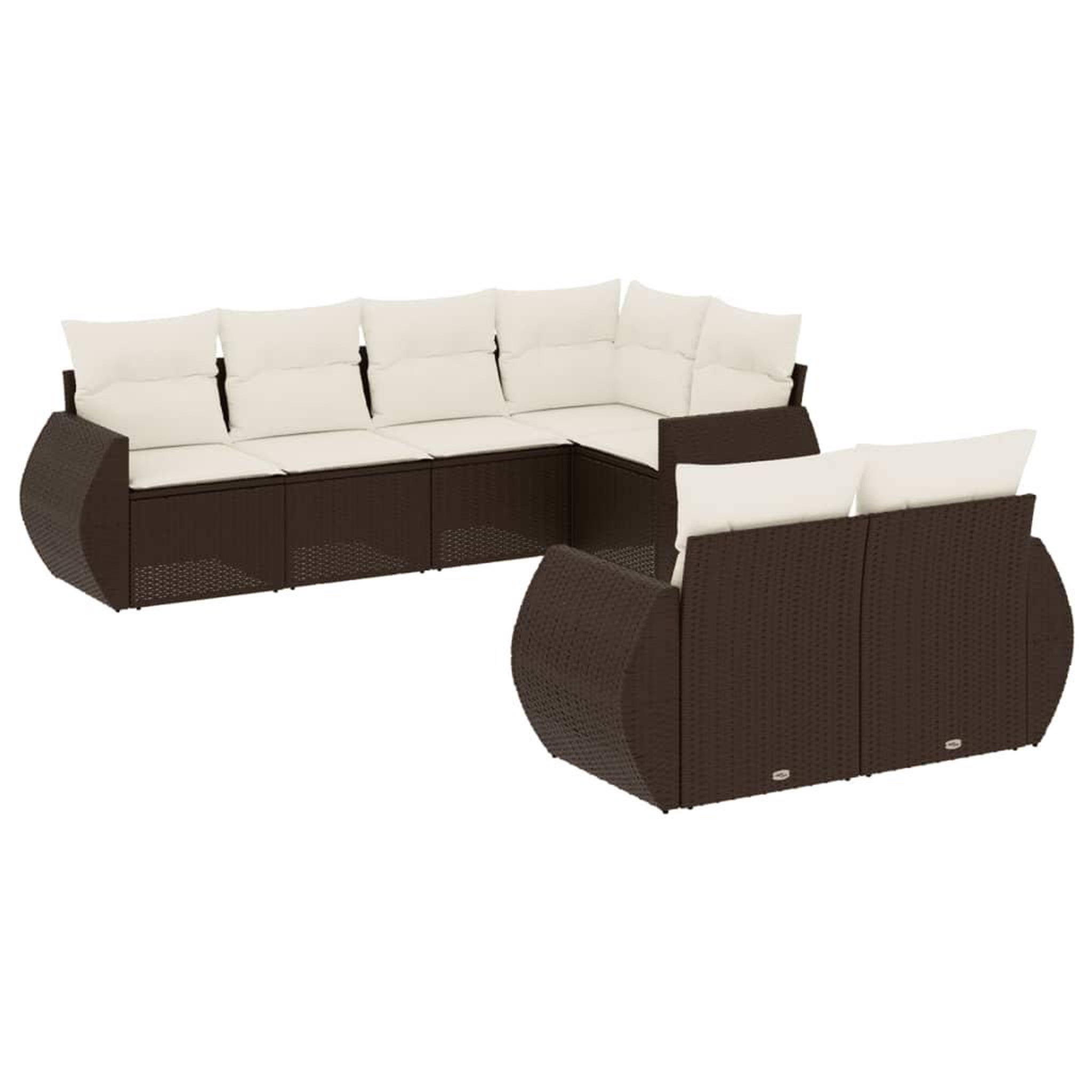 Voir la diapositive 2 : VIDAXL Salon de jardin avec coussins 7 pcs marron resine tressee