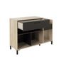 Voir la diapositive 6 : GAMI Meuble rangement vinyle - GAMI - Platine - Style urbain - Décor chene - Noir - L 115 x P 40 x H 81 cm