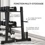 Voir la diapositive 5 : HOMCOM Support pour poids, haltères et barres - rack haltères multifonction - charge max. 200 Kg - acier noir