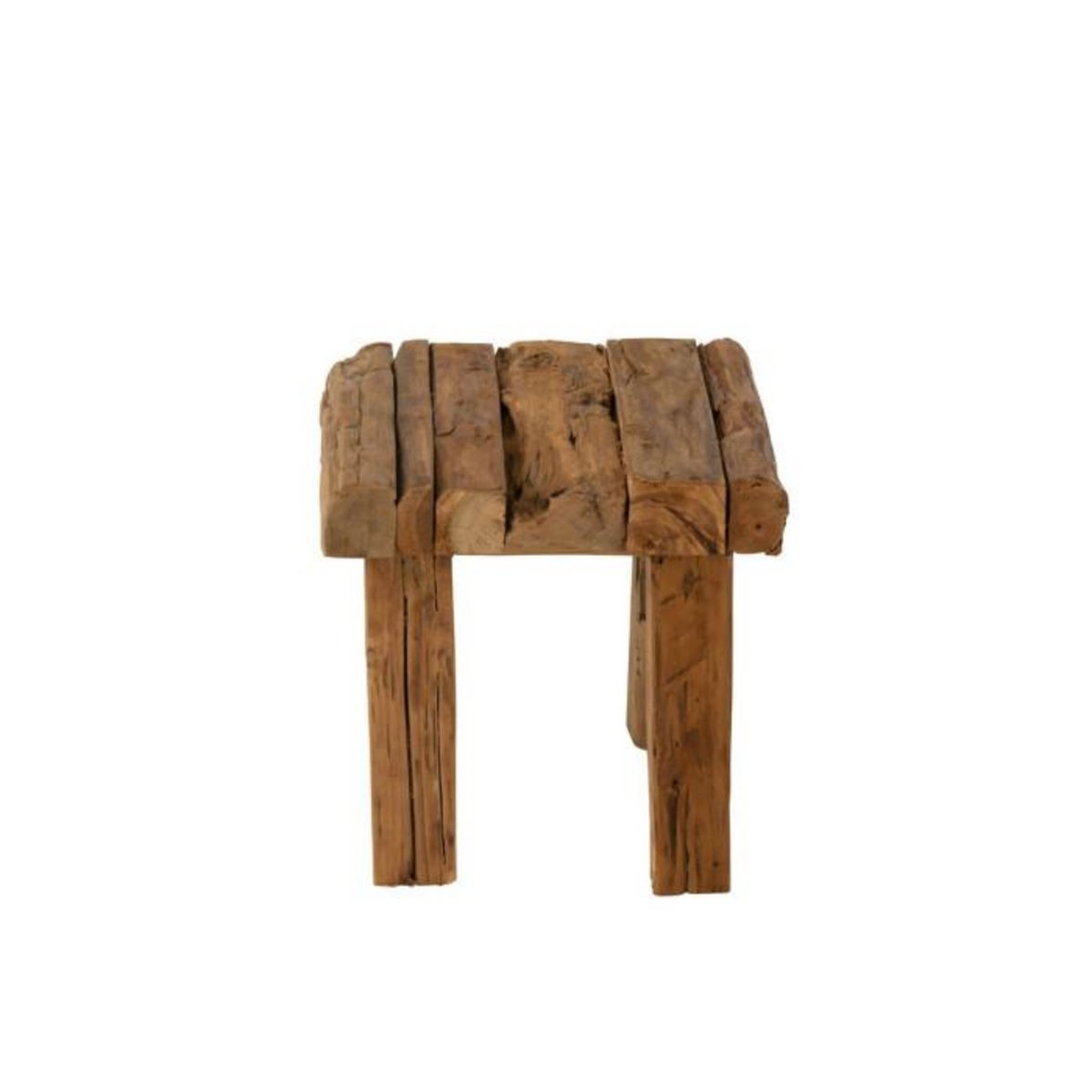 Paris Prix Tabouret en Bois de Teck  Rustique  35cm Naturel