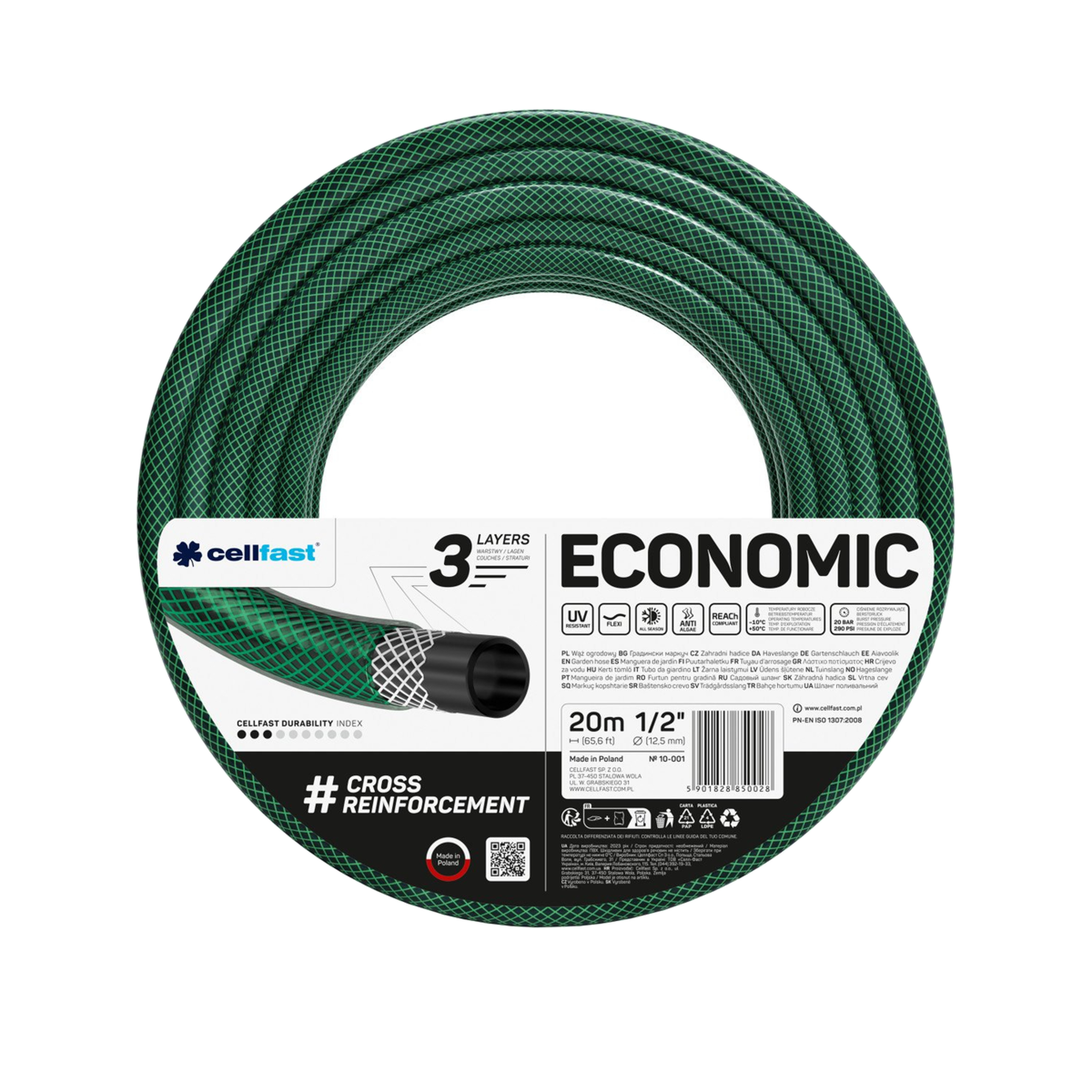 Voir la diapositive 2 : Cellfast Tuyau d'arrosage Cellfast economic 20 m verte