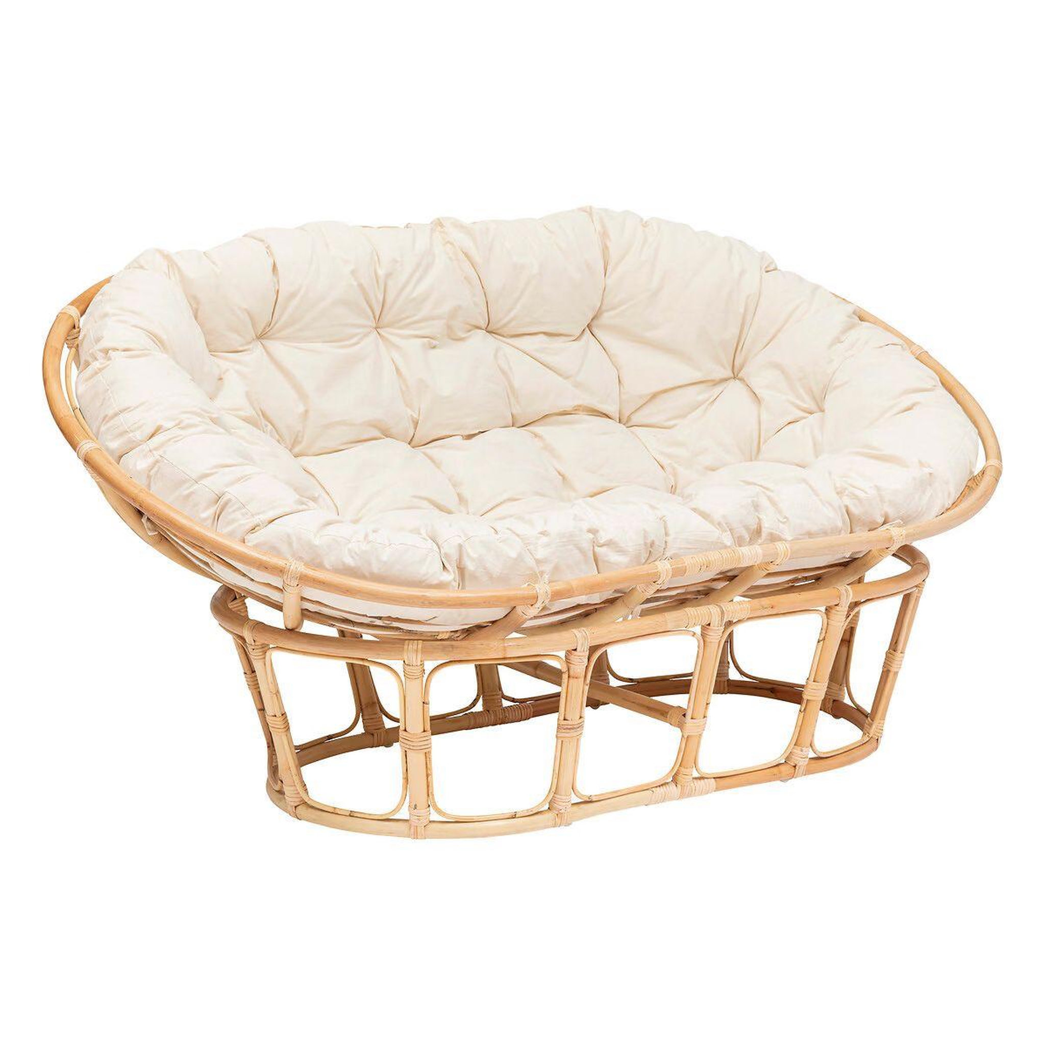 ATMOSPHERA Canapé 2 Places en Rotin  Mamasan  170cm Beige